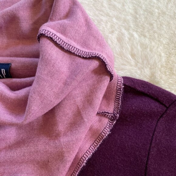 2/$18🌴 GAP Solid Purple Sweater with Pink Cowl Neck size M Wool Blend - Picture 3 of 8